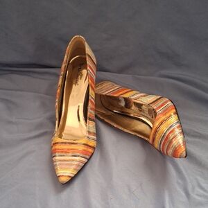 Colorful Striped Heels